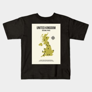 United Kingdom National Parks Map Kids T-Shirt